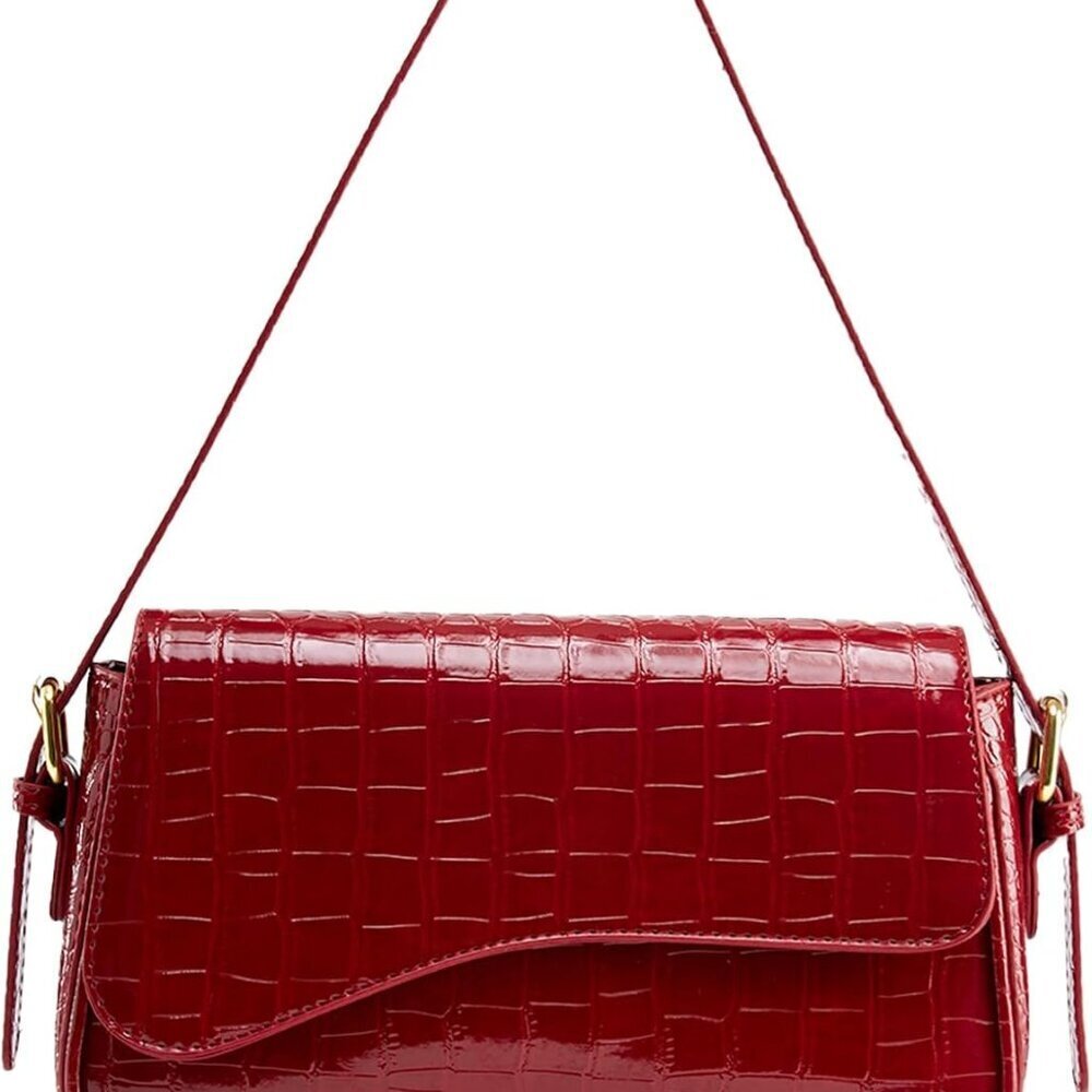 Women Small Vegan Leather Crossbody Shoulder Bag Clutch Hobo Purse